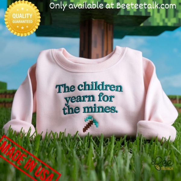 The children yearn for the mine minecraft embroidered shirt