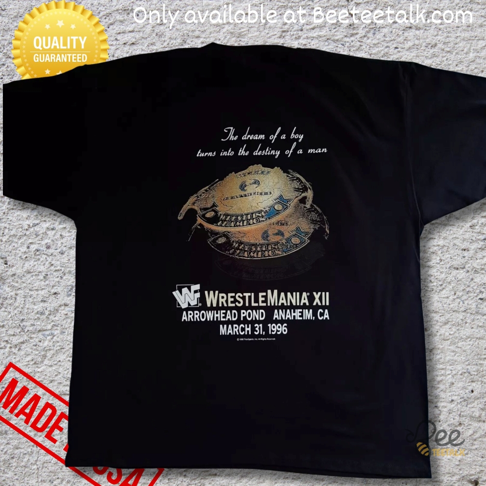 Wrestlemania Xii 12 1996 Shawn Michaels The Heartbreak Kid Shirt 7 WrestleMania XII 12 1996 Shawn Michaels The Heartbreak Kid Shirt