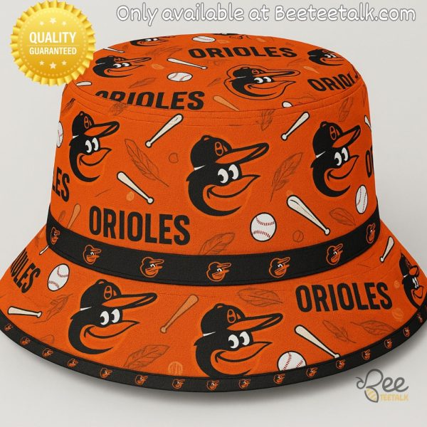 Baltimore orioles orange baseball bucket hat
