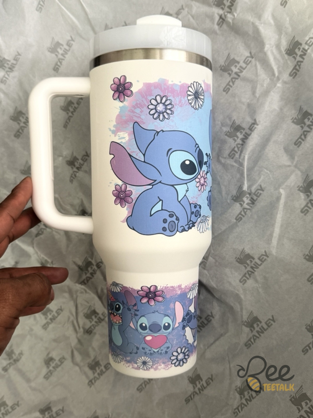 Stitch Floral Tumbler 40 Oz Stanley Cup Dupe 8 Stitch Floral Tumbler 40 Oz Stanley Cup Dupe