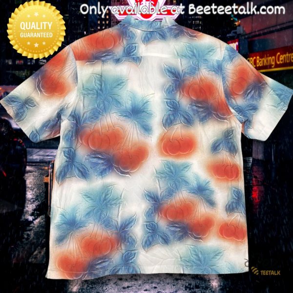 Supreme watercolor cherry blue orange white ss23 hawaiian shirt replica