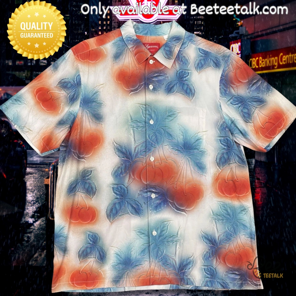 Supreme Watercolor Cherry Blue Orange White Ss23 Hawaiian Shirt Replica 7 Supreme Watercolor Cherry Blue Orange White SS23 Hawaiian shirt replica