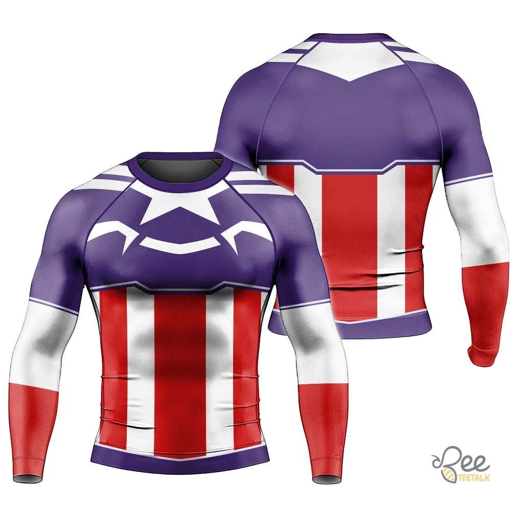 Sam Wilson Rash Guard Captain America Compression Shirt 10 Sam Wilson Rash Guard Captain America Compression Shirt