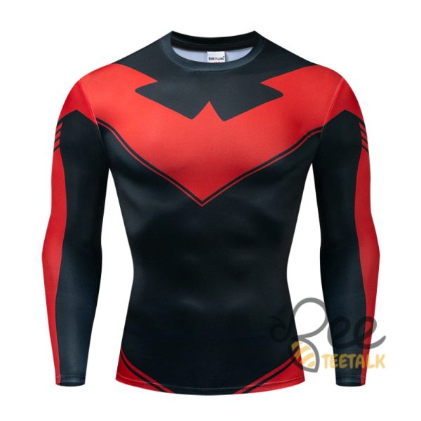Red grayson nightwing long sleeve compression shirt