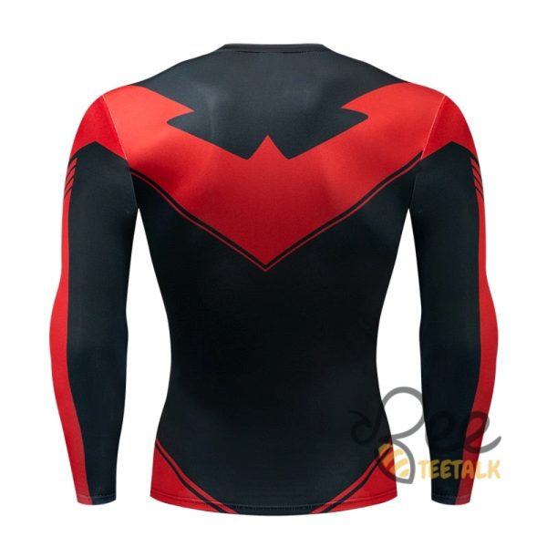 Red grayson nightwing long sleeve compression shirt