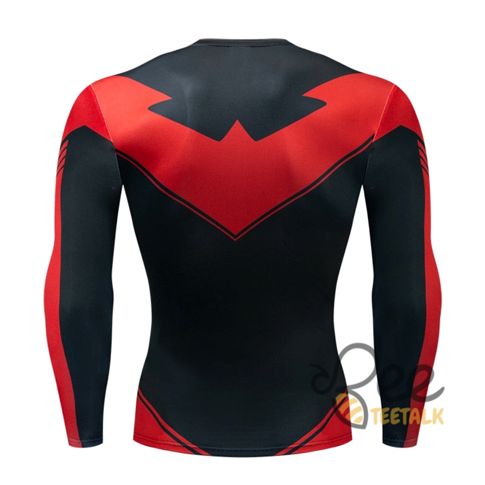 Red Grayson Nightwing Long Sleeve Compression Shirt 9 RED GRAYSON NightWing LONG SLEEVE COMPRESSION SHIRT