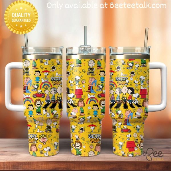 Snoopy peanuts walking the abbey road stanley tumbler dupe 40oz