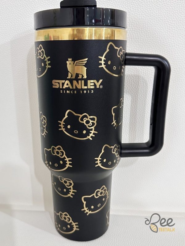 Hello kitty golden engraved stanley cup