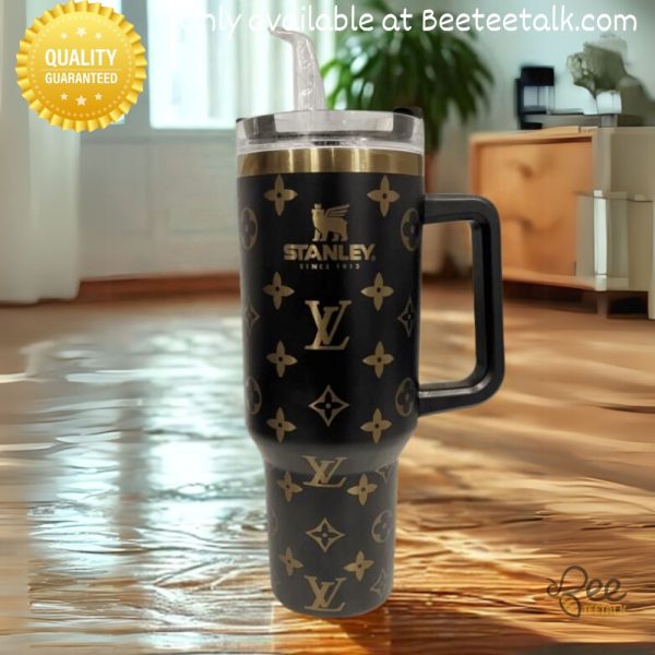 Lv stanley tumbler golden engraved dupe