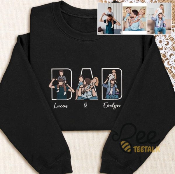 Custom portrait photo embroidered shirt for dad fathers day gift