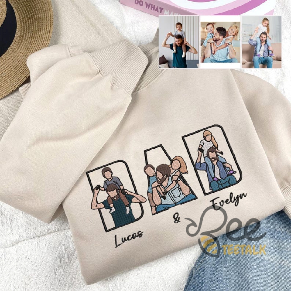 Custom Portrait Photo Embroidered Shirt For Dad Fathers Day Gift 12 Custom Portrait Photo Embroidered Shirt For Dad Fathers day gift