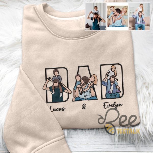 Custom portrait photo embroidered shirt for dad fathers day gift