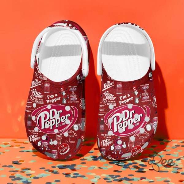Red dr pepper clogs for men and women