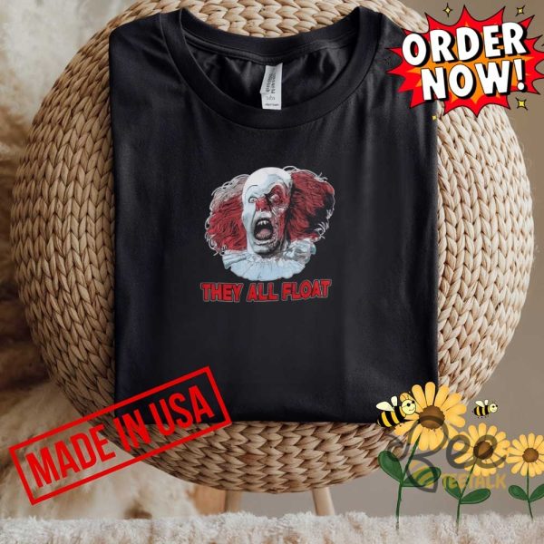 Pennywise the clown they all float stephen king it 1990 tim curry shirt