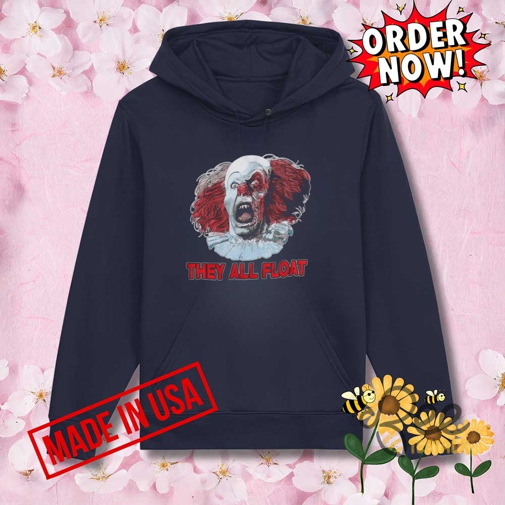 Pennywise The Clown They All Float Stephen King It 1990 Tim Curry Shirt 9 PENNYWISE THE CLOWN They All Float Stephen King IT 1990 Tim Curry Shirt