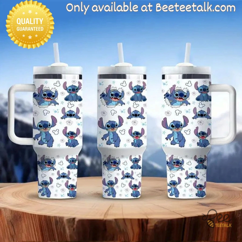 Stitch 40Oz Stainless Steel Tumbler With Handle 2 Stitch 40oz Stainless Steel Tumbler With Handle