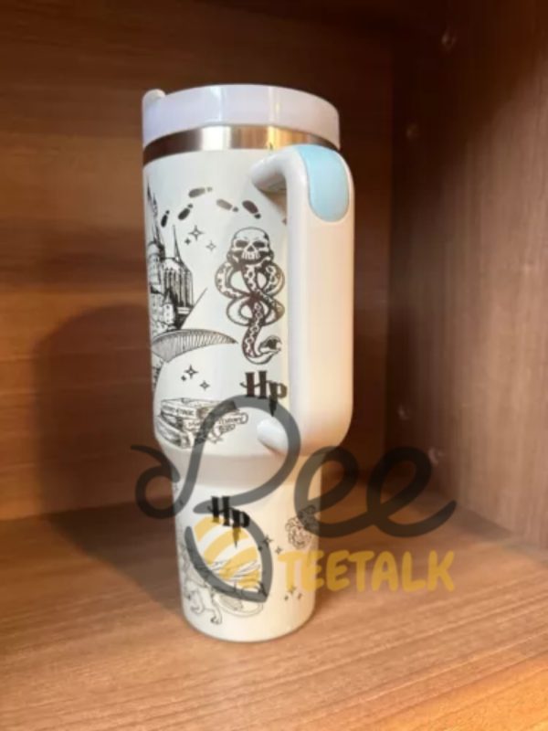 Harry potter engraved 40 oz stainless steel tumbler with handle