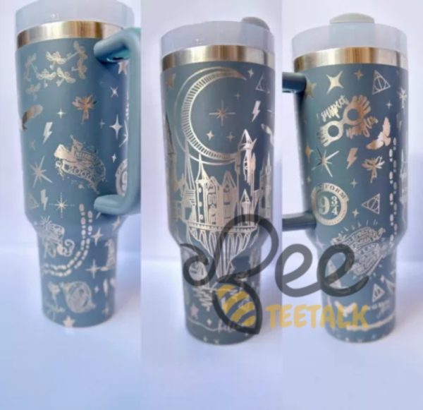 Harry potter laser engraved 40oz golden tumbler stanley dupe