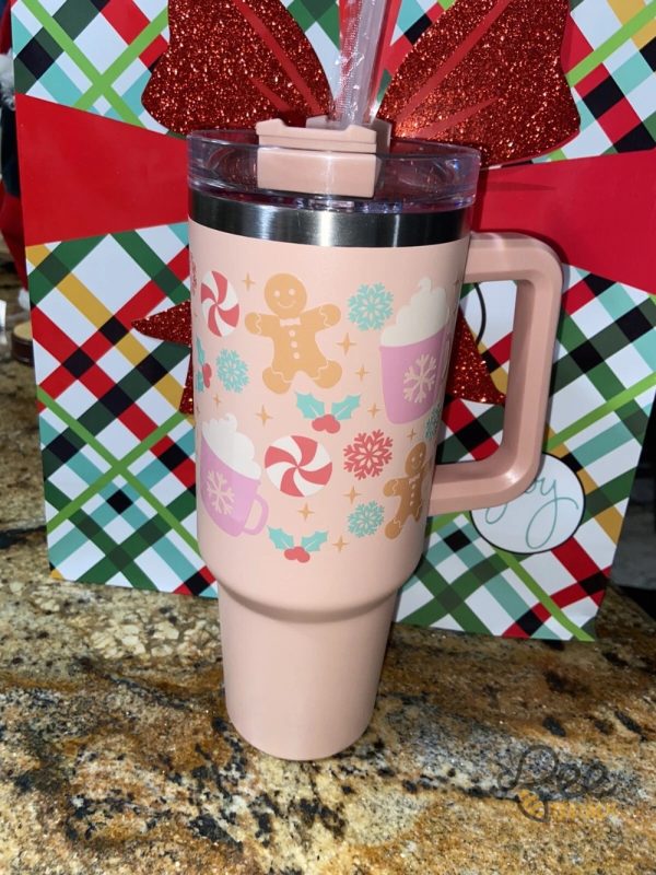 Gingerbread man christmas 40oz stanley dupe tumbler
