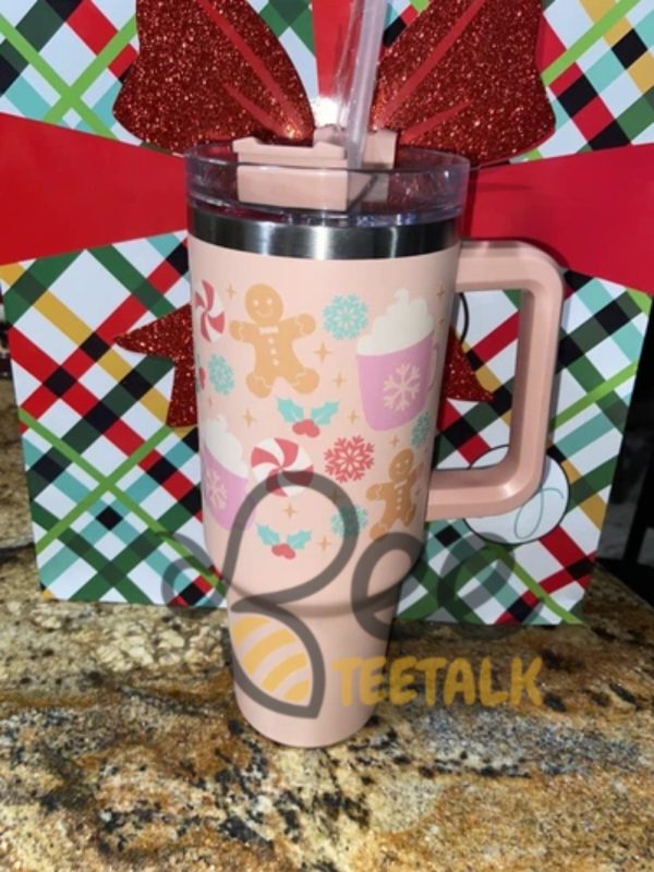 Gingerbread man christmas 40oz stanley dupe tumbler