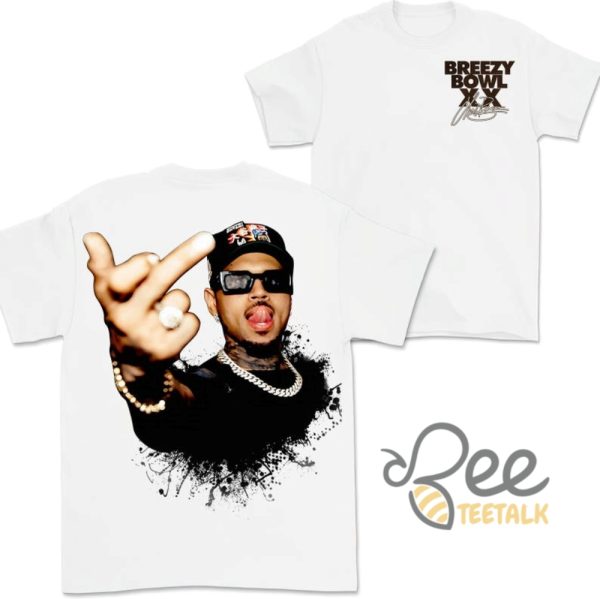 Chris brown middle finger concert 2025 shirt breezy bowl xx graphic tee