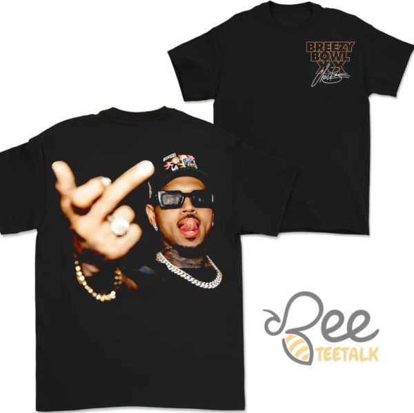 Chris brown middle finger concert 2025 shirt breezy bowl xx graphic tee