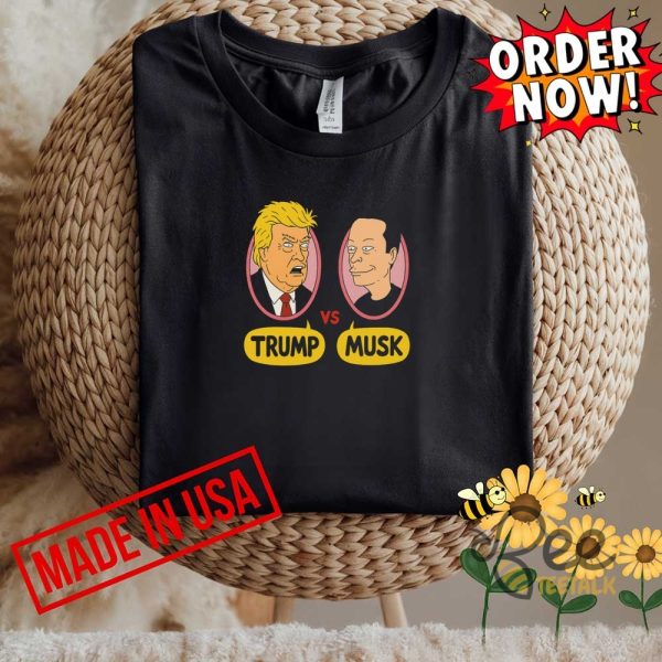 Battle trump vs musk shirt beavis and butthead parody elon musk donald trump tee 2025 beeteetalk 2