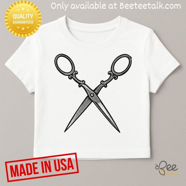 Scissors women baby tee lesbian pride girl kisser funny shirt