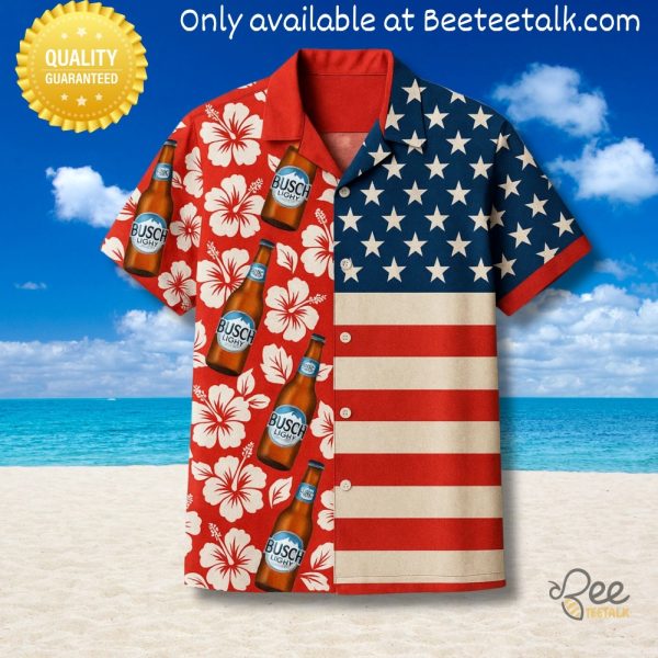 Busch light 4th of july tropical hawaiian shirt