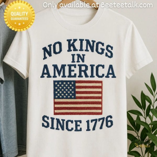 Anti maga protest shirt no kings in america anti trump embroidered tee