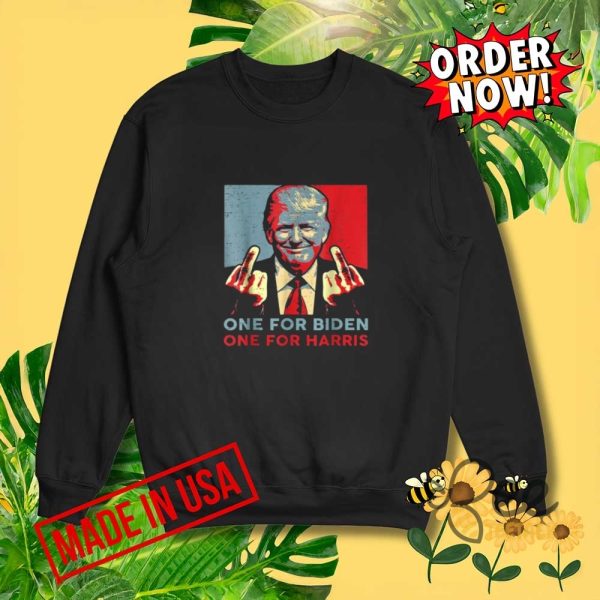One for biden one for harris trump middle finger shirt