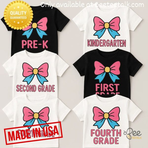 Teacher grade crew bow shirt back to school 2025 gift