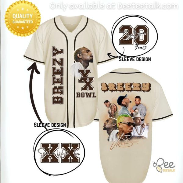 Chris brown breezy bowl baseball jersey shirt