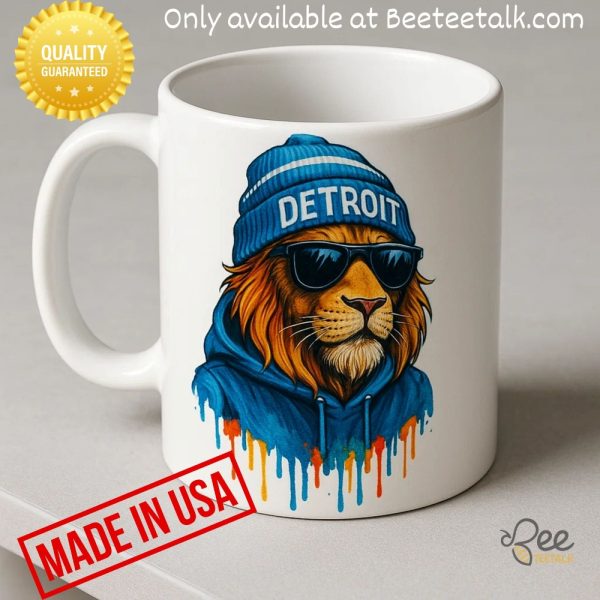 Detroit lions mascot coffee mug