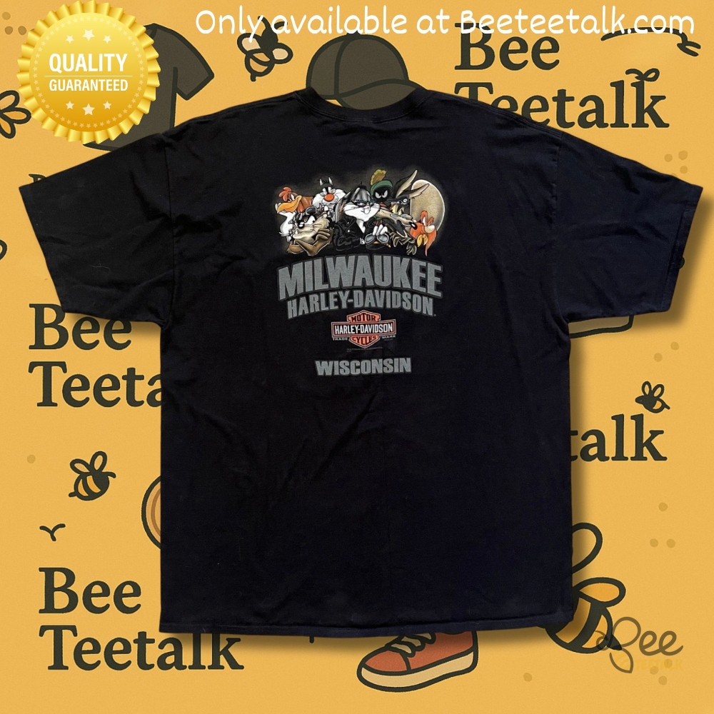 Harley Davidson Looney Tunes Milwaukee Wisconsin Shirt Reprinted 3 Harley Davidson Looney Tunes Milwaukee Wisconsin Shirt Reprinted