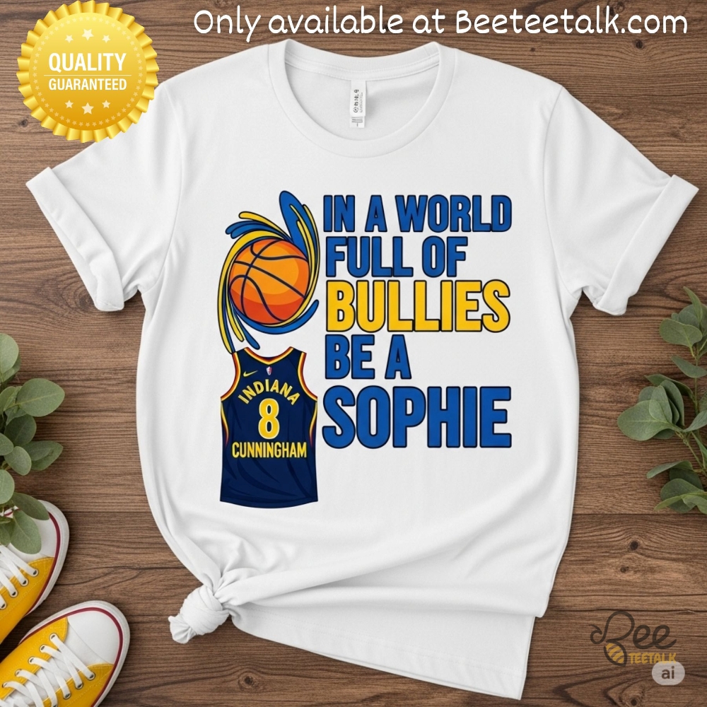 Sophie Cunningham Indiana Fever In A World Full Of Bullies Be A Sophie Shirt 1 Sophie Cunningham Indiana Fever In a World Full of Bullies Be a Sophie Shirt