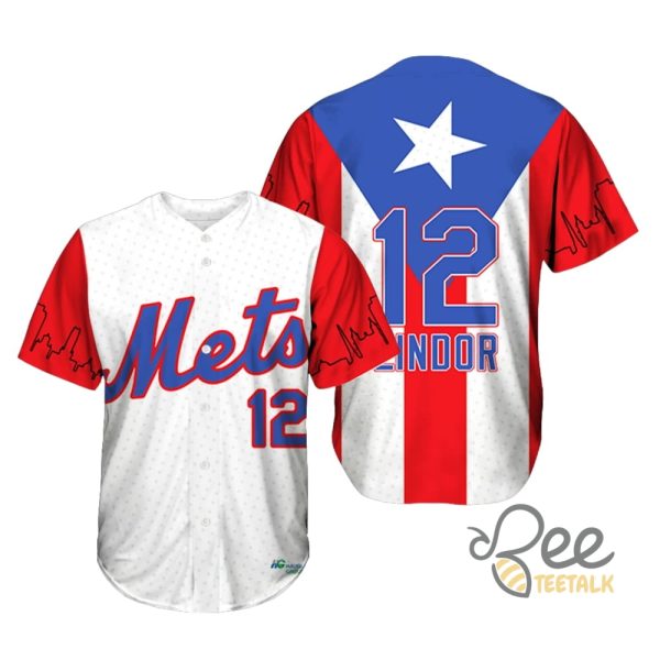 New york mets francisco lindor puerto rico baseball jersey shirt number 12 sga 2025 beeteetalk 1