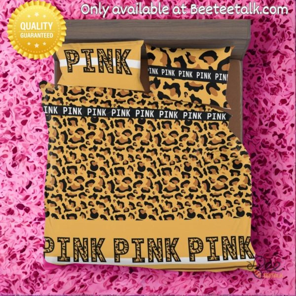 Victorias secret pink leopard bedding set 2025