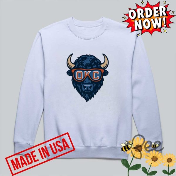 Okc thunder mascot glasses shirt