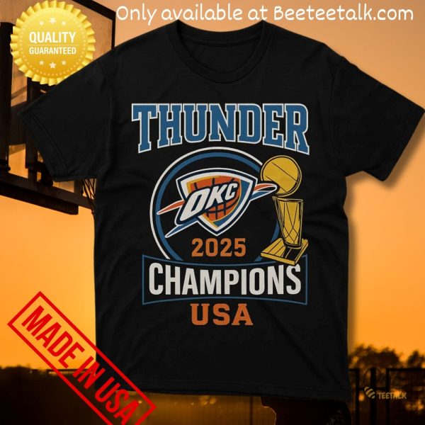 Okc thunder 2025 champions nba finals shirt oklahoma city thunder victory tee