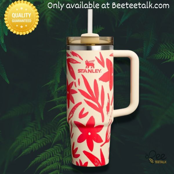 Red floral in hand mothers day 2025 limited edition 40oz stanley tumbler dupe