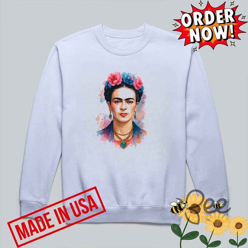 Frida Kahlo Floral Portrait Art Shirt 16 FRIDA KAHLO Floral Portrait Art Shirt