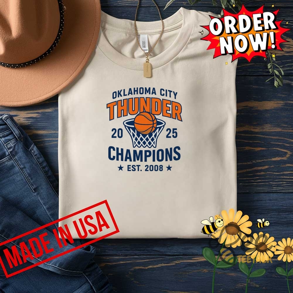 Oklahoma City Okc Thunder Champions Tee Shirt 2025 18 Oklahoma City OKC Thunder Champions Tee Shirt 2025