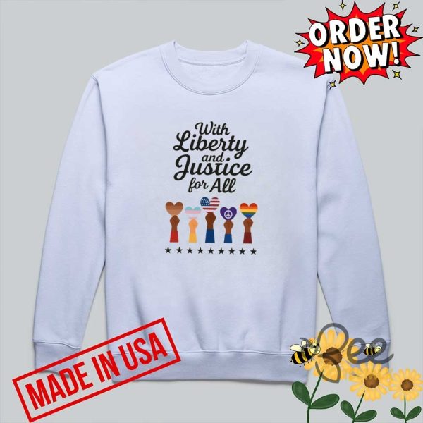 With liberty and justice for all resist fists shirt