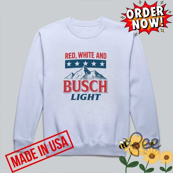 Red white and busch light 4th of july shirt