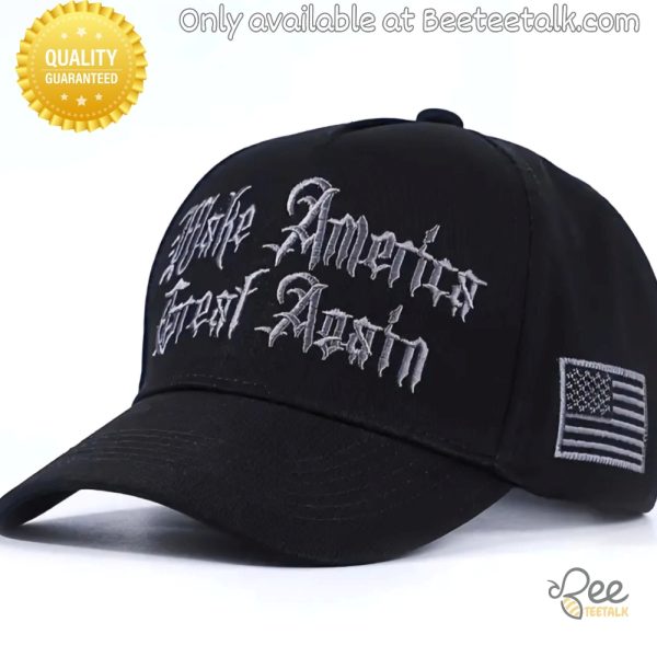 Gothic dark maga embroidered hat trump cap black make america great again