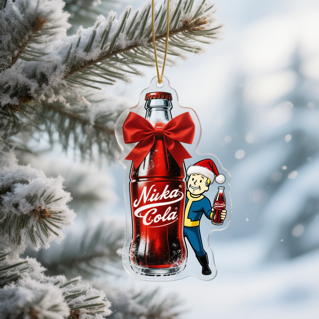 Fallout Nuka Cola Christmas Acrylic Ornaments 2D flat 2 Img 8965