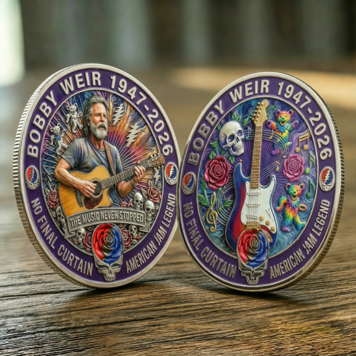 Bobby Weir The Music Never Stopped 1947 2026 Memorial Coin