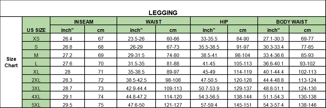 LEGGINGS SIZE