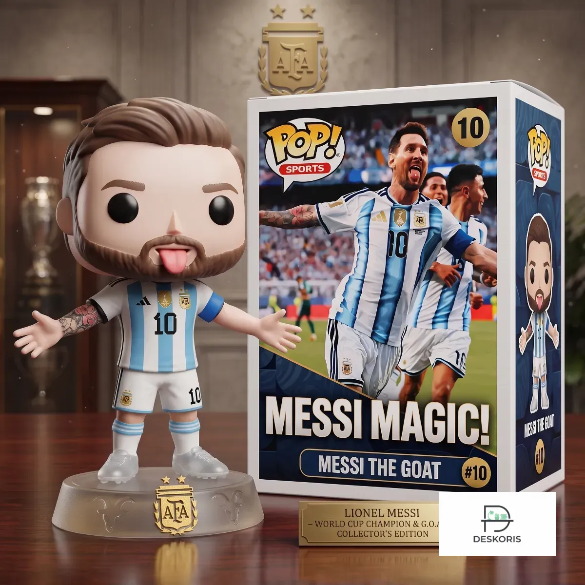Lionel Messi Argentina Number 10 The GOAT 2026 Funko Pop 3D Resin Figure 5 Lionel Messi Argentina Number 10 The GOAT 2026 Funko Pop 3D Resin Figure